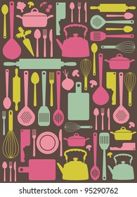 cute kitchen pattern. vector illustration