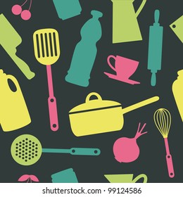 cute kitchen pattern. vector illustration