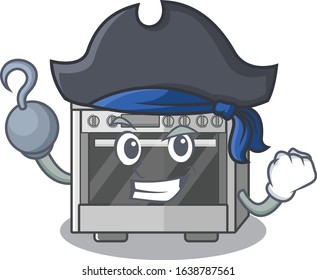 Cute kitchen stove mascot design with a hat