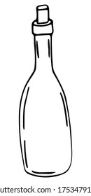 Cute kitchen theme bottle doodle, hand-drawn vector illustration.