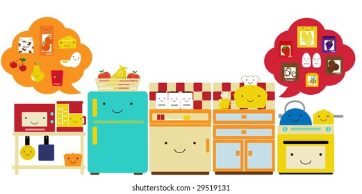 cute kitchen vector