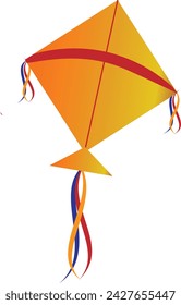 cute kite flying icon illustration EPS mode