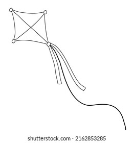 Cute kite hand drawn naive art