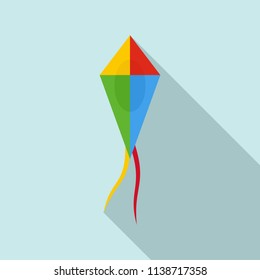 Cute kite icon. Flat illustration of cute kite vector icon for web design