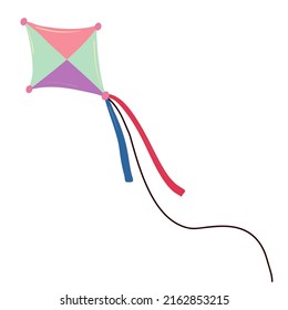 Cometa burra en un estilo ingenuo. Ilustración plana del vector