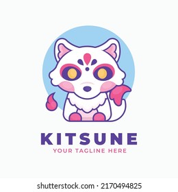 Cute Kitsune Logo For Company