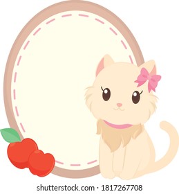 Cute Kitten and Apple Greeting Card