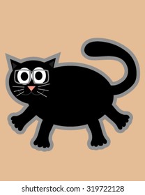 Cute kitten black and glasses 