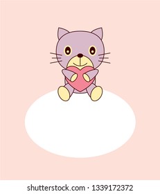 cute kitten cat valentine greeting card