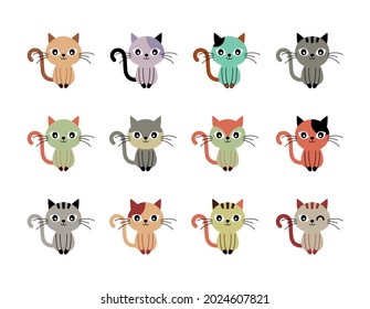 cute kitten cat vector collection