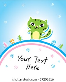cute kitten christmas card