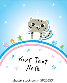 cute kitten christmas card