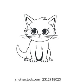 Cute kitten clip art vector illustration