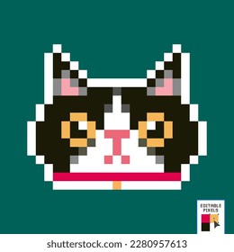 Cute kitten domestic pet pixel art - isolated vector. 8 bit pixel cats. gray and red cat. vector illustration. cute cartoon animals. characters. white background. isolated object