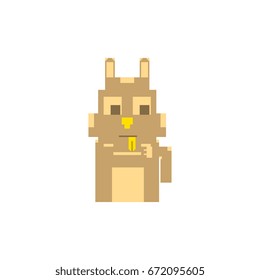 Cute kitten domestic pet pixel art