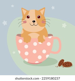 Un gatito lindo en un vaso