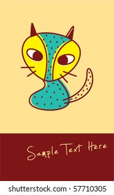 cute kitten greeting card