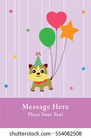 cute kitten happy birthday greeting card