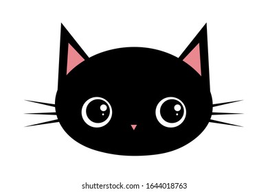 Cute kitten head vector illustration isolated on white background