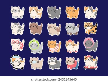 Cute Kitten Illustration Element Set