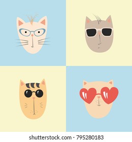Cute kitten illustration in sketch style