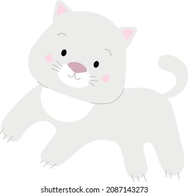 Ilustración de gatito de corte para textiles