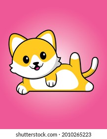 Cute kitten illustrator design. Vector art. Sticker. Favorite pet. Cat logo or icon. Fully editable design. Printable design.