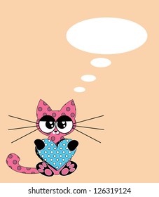 Cute kitten in love