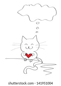cute kitten in love