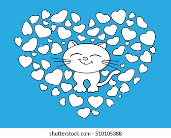 Cute kitten in love