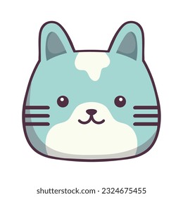 Cute kitten mascot over white