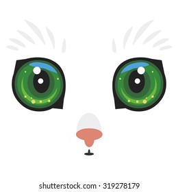 Cute kitten muzzle. Vector illustration