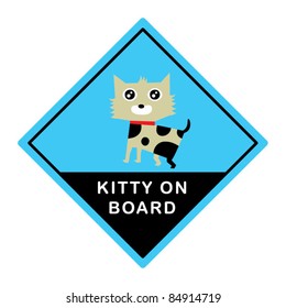 cute kitten on board sign