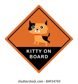 cute kitten on board sign