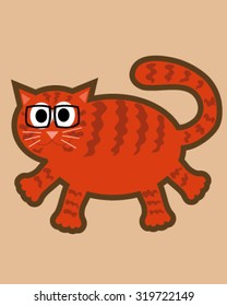 Cute kitten orange and glasses 