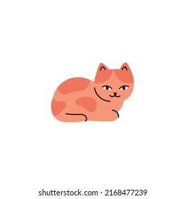 Un gatito lindo con manchas anaranjadas. Ilustración vectorial con un gato doméstico.