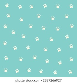 cute kitten paw prints vector seamless pattern
