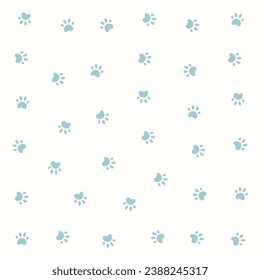 cute kitten paw prints vector seamless pattern