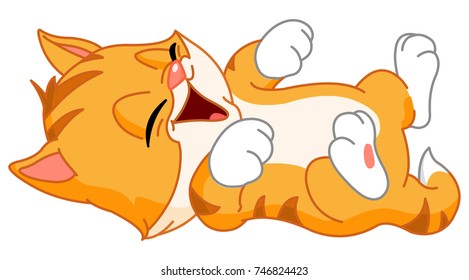 Cute kitten rolling on floor laughing. Rofl.