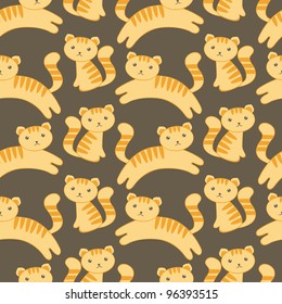 Cute kitten seamless pattern