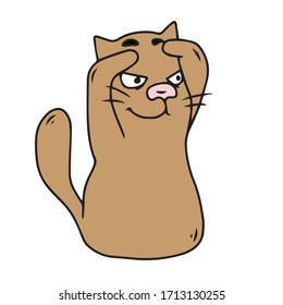 Cute kitten en la búsqueda .Vector diseño infantil para tarjetas de felicitación, banners.