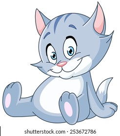 Cute kitten sitting