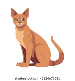 Cute kitten sitting design over white
