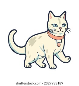 Cute Kätzchen sitzend, guckend fröhliches Symbol einzeln