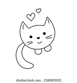 Cute kitten sketch style vector Illusion 