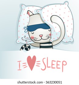 Cute kitten sleeping 