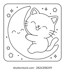 Cute Kitten Sleeping Crescent