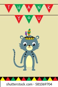 cute kitten thank you card