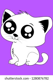 cute kitten vector