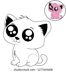 cute kitten vector coloring